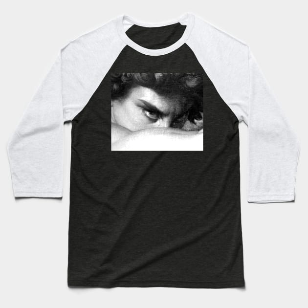 reinterpretation of the gaze of The Fallen Angel black and white (oil on canvas), Alexandre Cabanel Baseball T-Shirt by raidman84